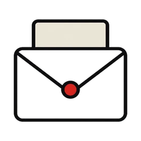 Illustration of a sealed envelope, like the COBRA notice sent after a job ends.