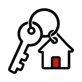 Illustration of a house key, for the people a life insurance policy protects.