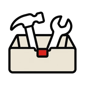 Illustration of a toolbox, for working for yourself and buying your own health insurance.