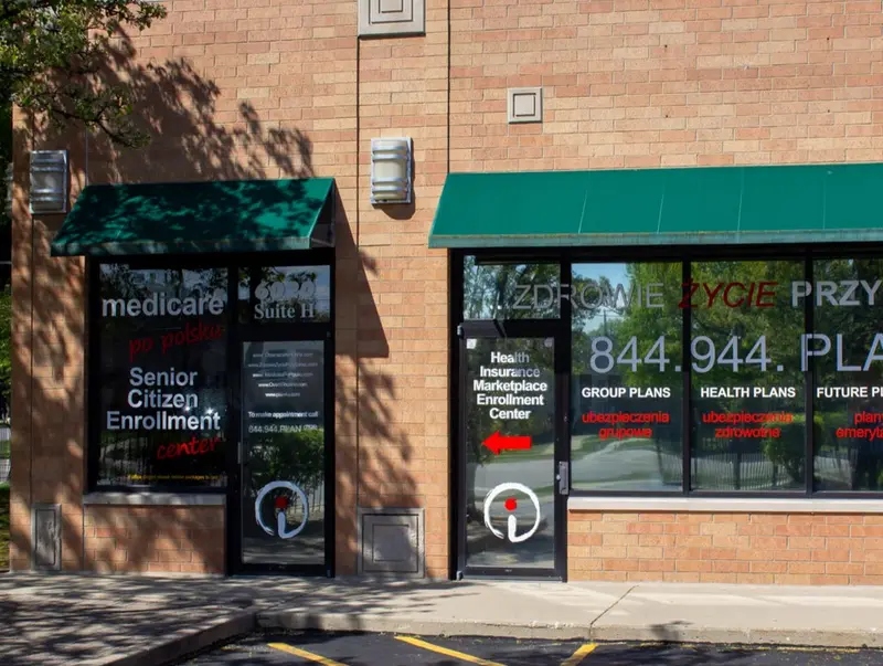 The ObamaCare Hotline office at 6020 W Higgins Ave, Chicago